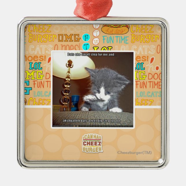 Små Dats en kliver pälsfodrar mig Julgransprydnad Metall (Framsidan)