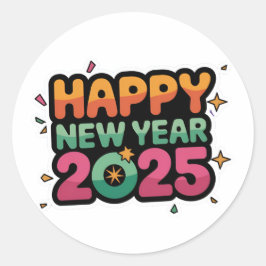 Små detaljer, stor effekt 2025 Nyårstider Runt Klistermärke