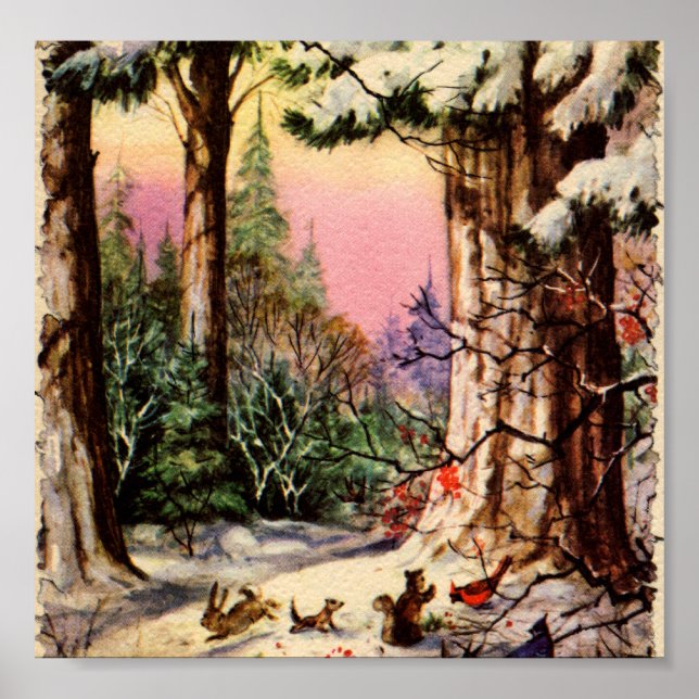 Små djur i Snö Poster (Framsidan)