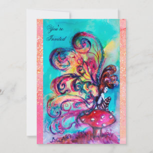 SMÅ ELF AV MUSHROOMER,rosa gult blå gnistra Inbjudningar