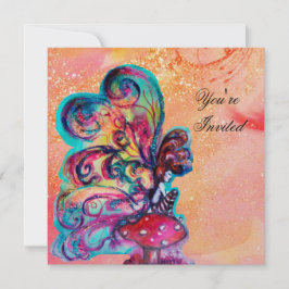 SMÅ ELF MUSHROOMER, rosa gult gnistra guld Inbjudningar