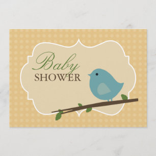 Små Fågel Baby Shower Inbjudningar