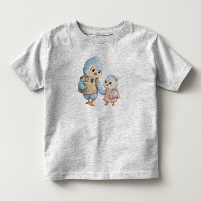 Små fågelbröder och -systrar T-shirt för småbarn (Framsida)