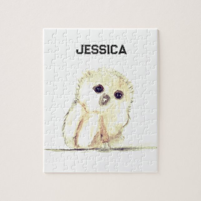 Små fågelskogar i baby uggla pussel (Vertikal)