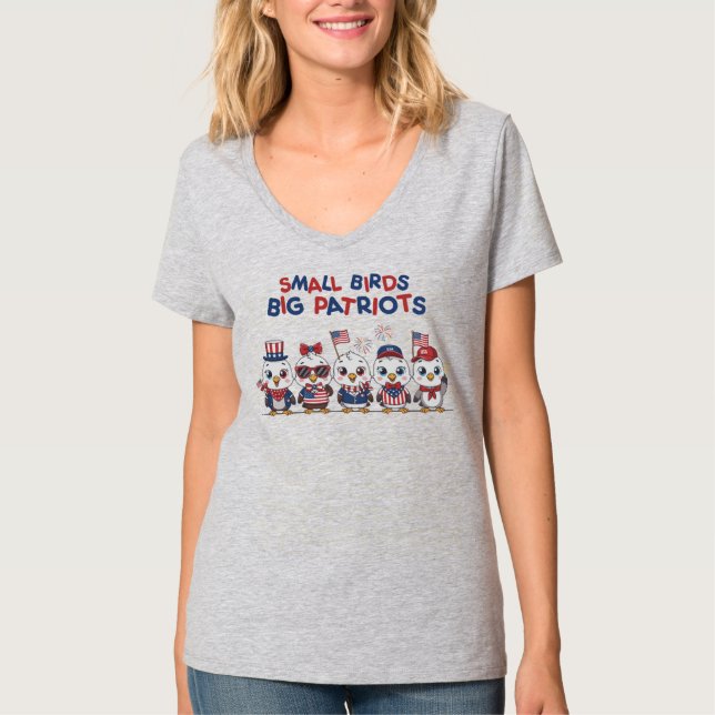 Små fåglar stora patrioter t shirt (Framsida)