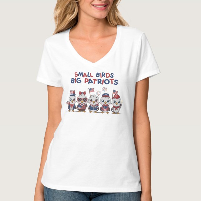 Små fåglar stora patrioter t shirt (Framsida)