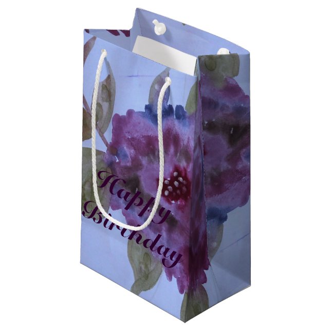 Små Finare Lila Ro Flyttad gåva Bag (Framsidan Vinklad)