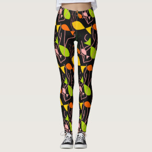 Små fiskar i vatten - ljusa på svart leggings