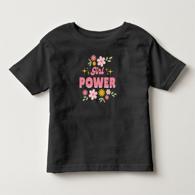 små flickor power blomsterpresentidéer T-shirt (Framsida)