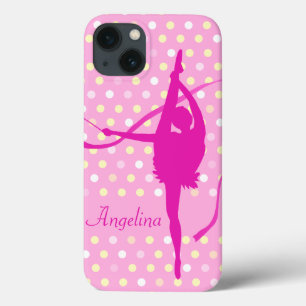 Små flickor som heter gymnast polka prick rosa