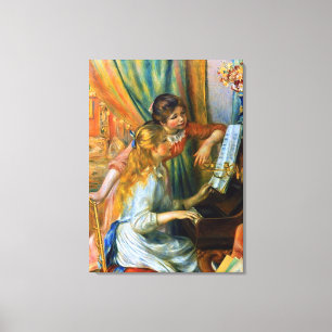 Små flickor vid pianot av Pierre Renoir Canvastryck