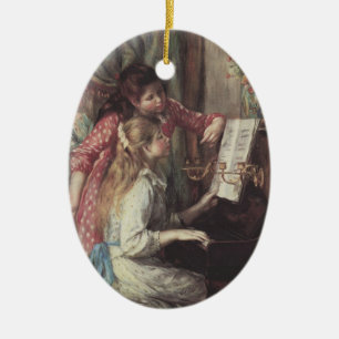 Små flickor vid pianot av Pierre Renoir Julgransprydnad Keramik