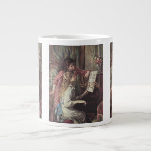 Små flickor vid pianot av Pierre Renoir Jumbo Mugg