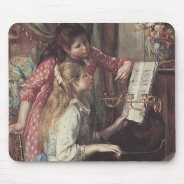 Små flickor vid pianot av Pierre Renoir Musmatta (Framsidan)