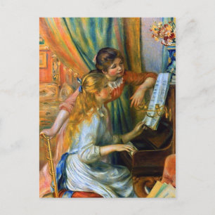 Små flickor vid pianot av Pierre Renoir Vykort