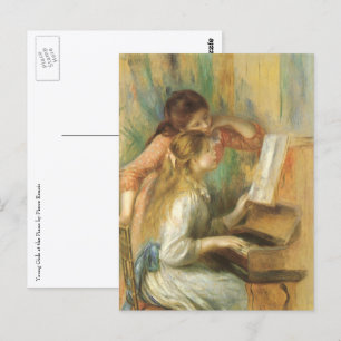 Små flickor vid pianot av Pierre Renoir Vykort