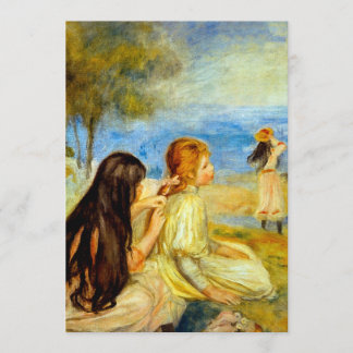 Små flickor, vid sidan av vackra Renoir-målarkonst Meddelande