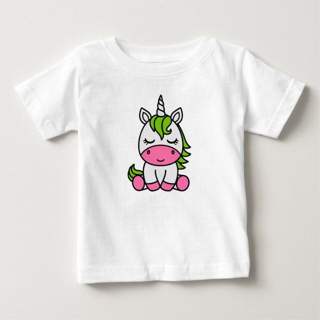 Små Flickors Enhörning Pony T Shirt (Framsida)