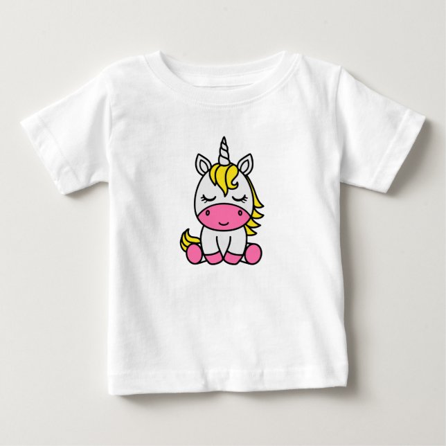 Små Flickors Enhörning Pony T Shirt (Framsida)