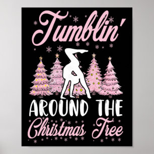 Små flickors gymnastik Handstående Gymnast Jul Poster