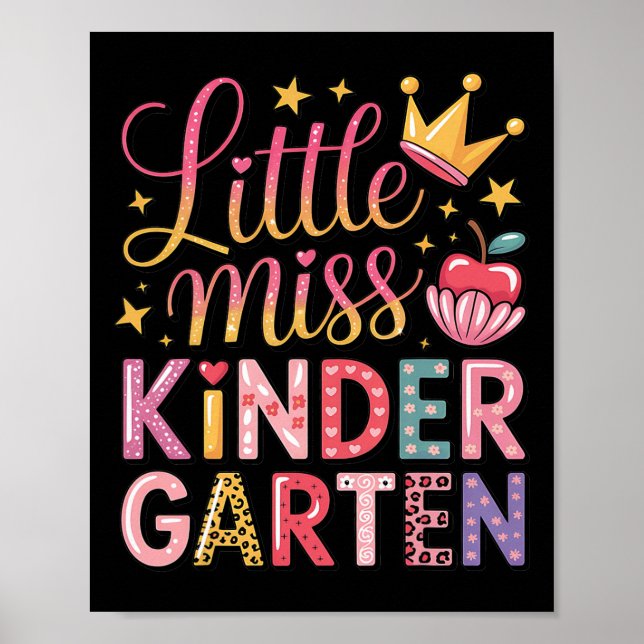 Små Fröken Förskolebarn Tillbaka Till Skolan Poster (Framsidan)