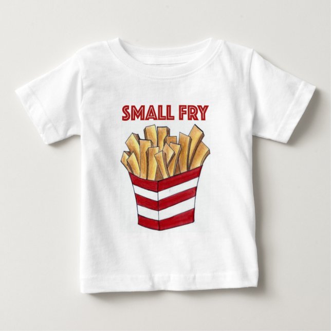 SMÅ FRY Foodie Fransk Fries Potatis Fast Food T Shirt (Framsida)