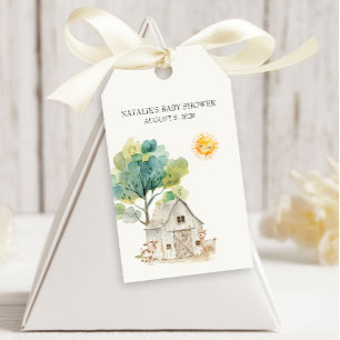 Små gårds nurseries djur Baby Shower presentkort Presentetikett
