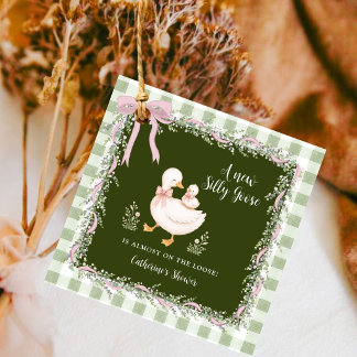 Små Gås Sälggröna Baby Shower-märken Gåvor Etiketter