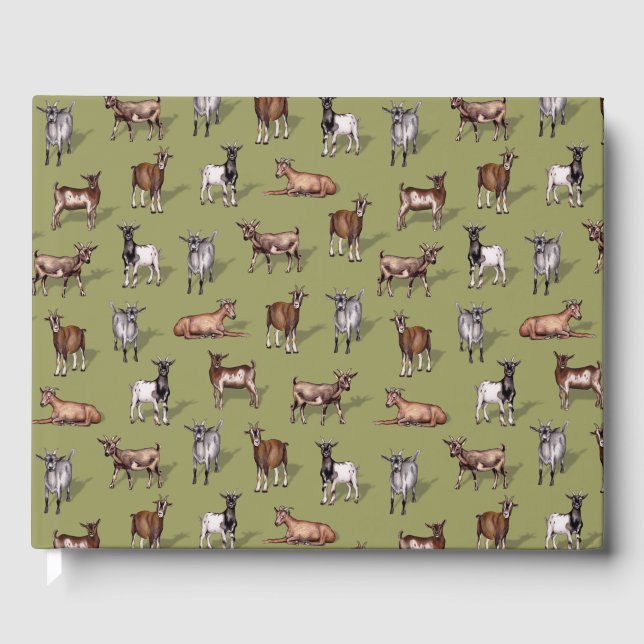 Små getter på Grönten - Goat Herd Mönster Gästböcker (Framsida)