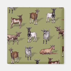 Små getter på Grönten - Goat Herd Mönster Magnet