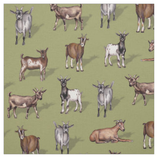 Små getter på Grönten - Goat Herd Mönster Tyg