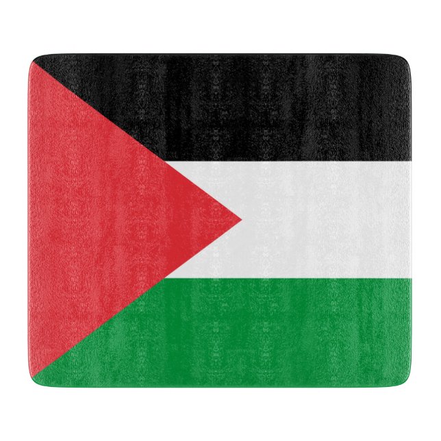 Små glasskärskivor med flagga av Palestina (Framsidan)