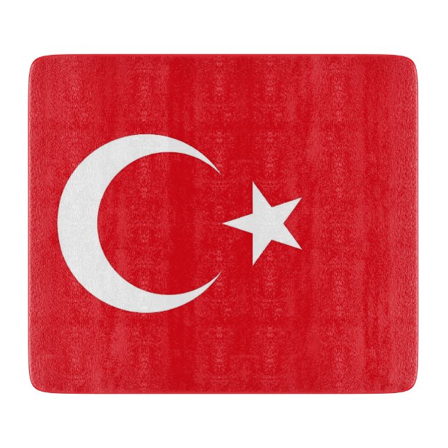 Små glasskivor med flagga från Turkiet (Framsidan)