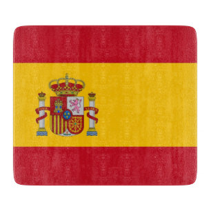 Små glasskivor med flagga Spanien