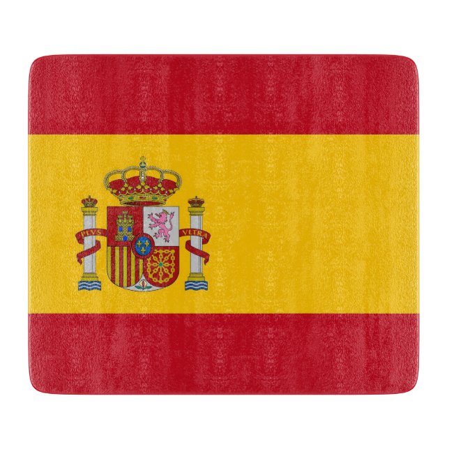 Små glasskivor med flagga Spanien (Framsidan)