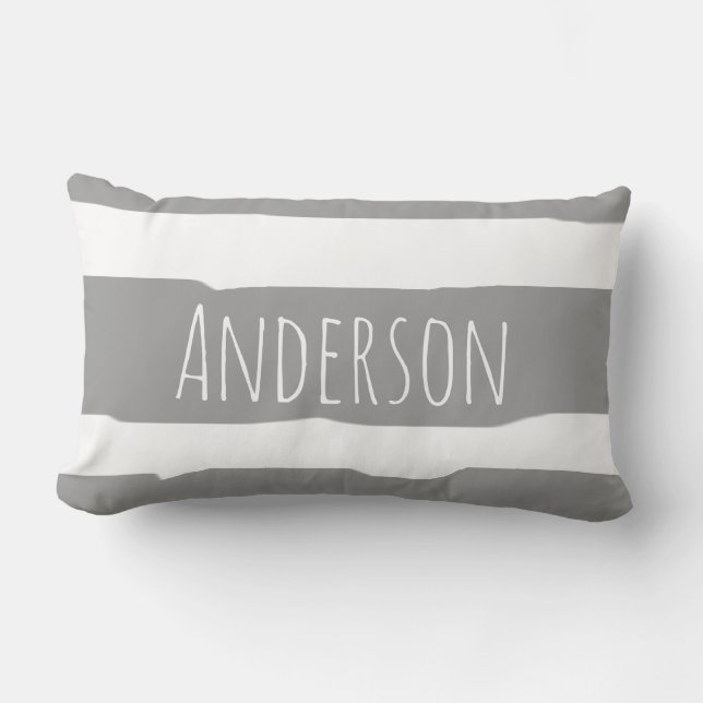 Små Grått Rand Scandinavian Stil Lumbarkudde (Framsida)