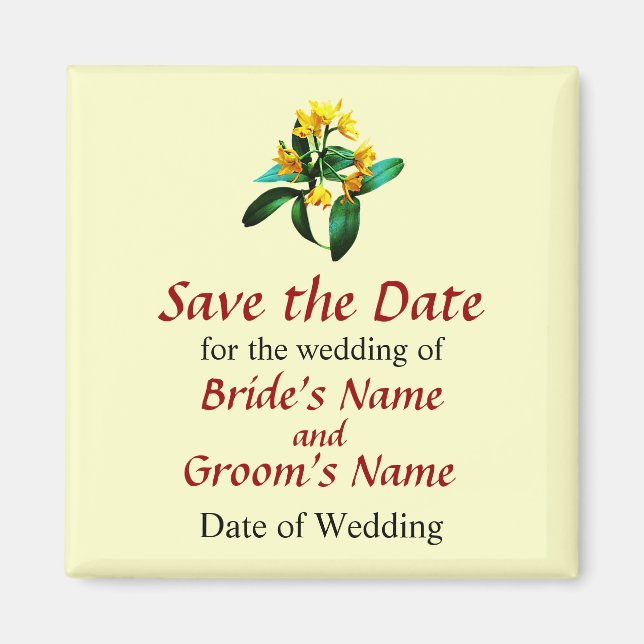 Små gula orkidéer magnet (Framsidan)