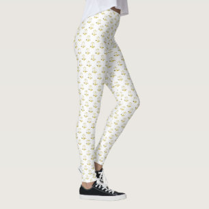 Små Guld-skalor för rättvisa i vitt Leggings