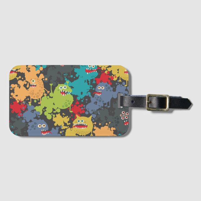 Små, gulliga monster bagagebricka (Framsida horisontal)