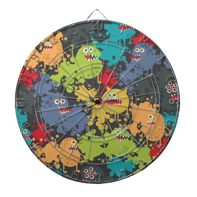 Små, gulliga monster darttavla (Framsidan)