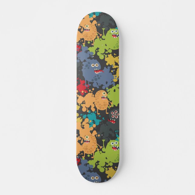 Små, gulliga monster mini skateboard bräda 18,5 cm (Framsida)
