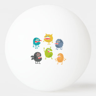 Små, gulliga monster pingisboll