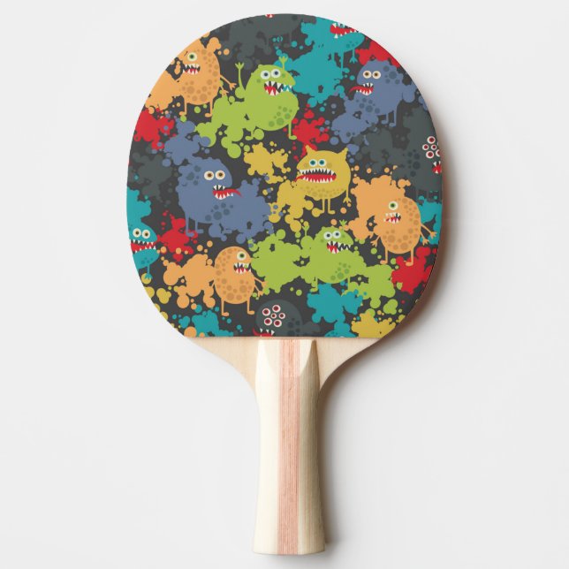 Små, gulliga monster pingisracket (Framsidan)