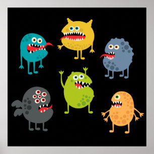 Små, gulliga monster poster
