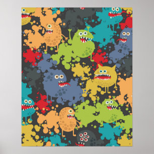 Små, gulliga monster poster