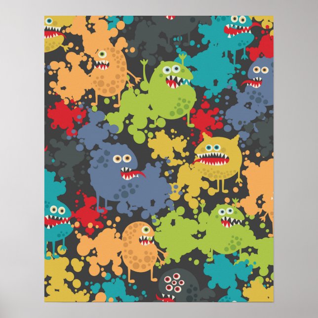 Små, gulliga monster poster (Framsidan)