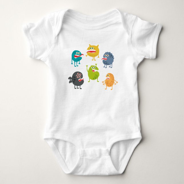 Små, gulliga monster t shirt (Framsida)
