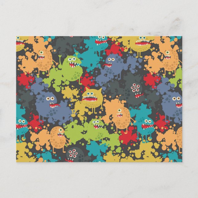 Små, gulliga monster vykort (Framsida)