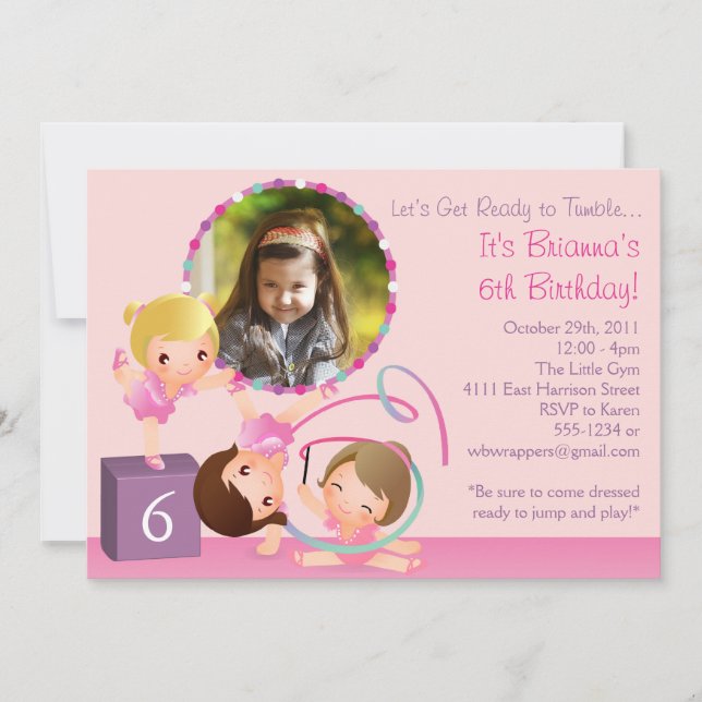 Små gymnaster - Inbjudan till Gymnastikfödelsedage (Framsida)