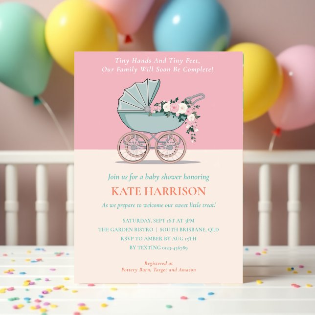 Små händer och små fötter | Inbjudan till babyvisn (Tiny hands and tiny feet _ Baby Shower Invitation )